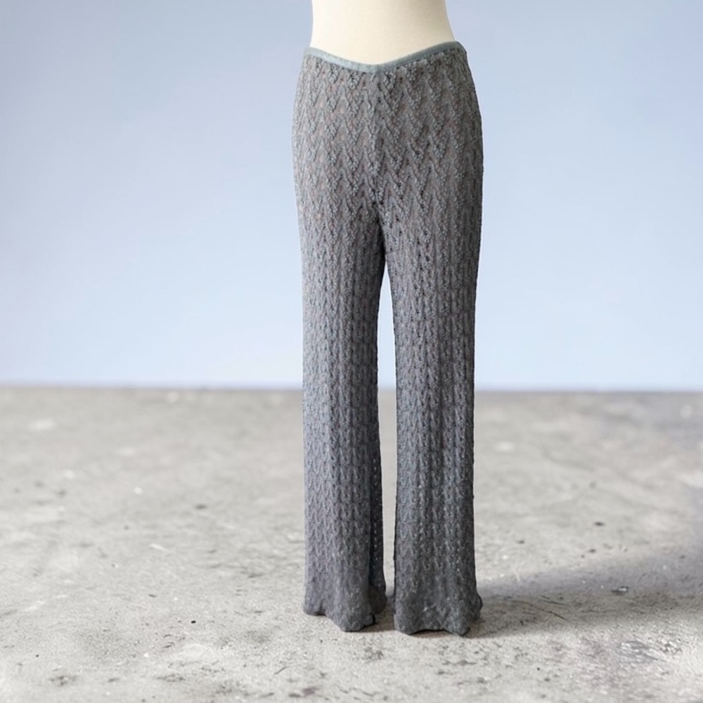 Missoni Orange Label metallic crochet-knit flared lined pants